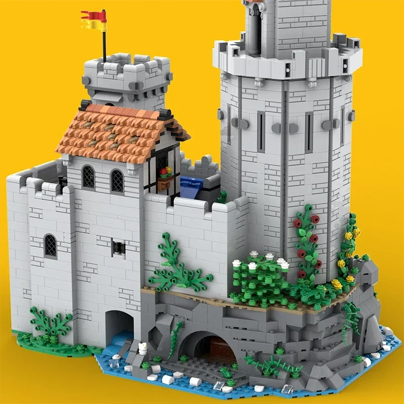 Modelo Medieval Moc, bloques de construcción, faro, Castillo de guerrero León, tecnología, bloque Modular, regalo, juguete de Navidad, conjunto DIY de montaje