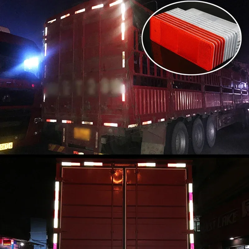 مستطيل عاكس تحذير لوحة ملصق مقاوم للماء ليلة السلامة القيادة سيارة البلاستيك عاكس علامة ملصقات اكسسوارات السيارات #6