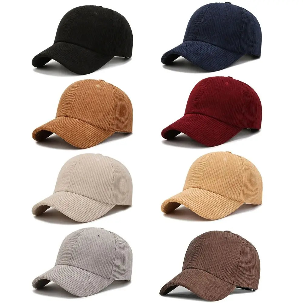 Lässige Cord-Baseballkappe aus Cord, verstellbare Sonnenhut, Sonnenschutzkappe für Damen