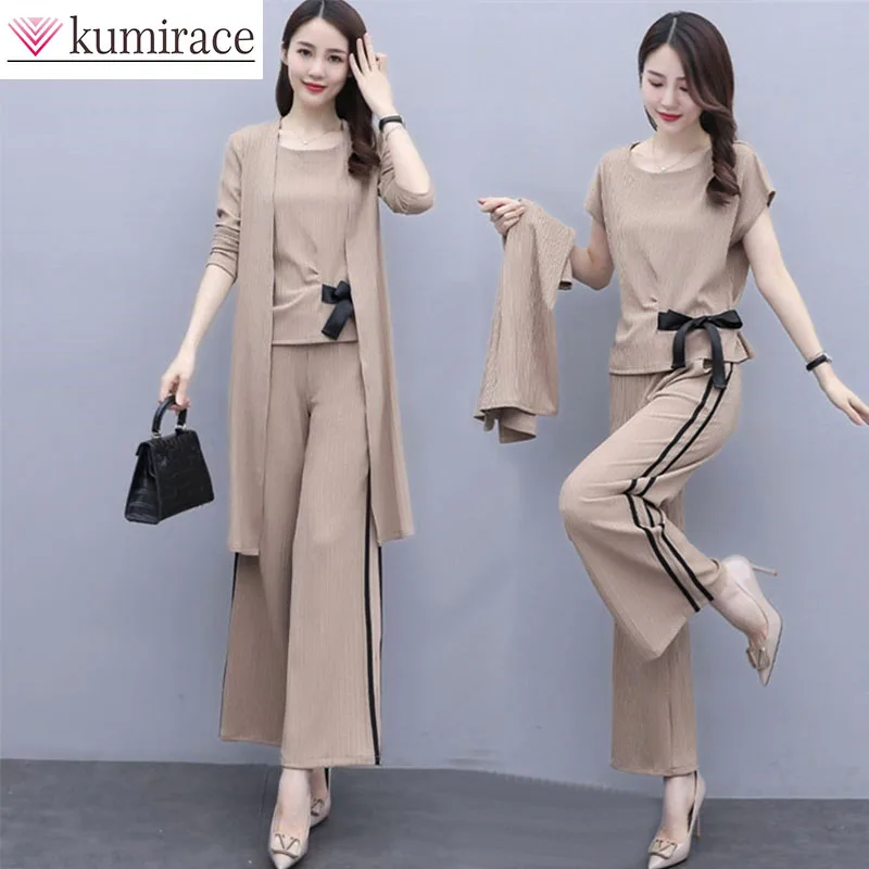 

Spring and Autumn New Collection Women's Wide Leg Pants 2025 Style Western Style Light Mature Style Three Piece Set Pant Sets