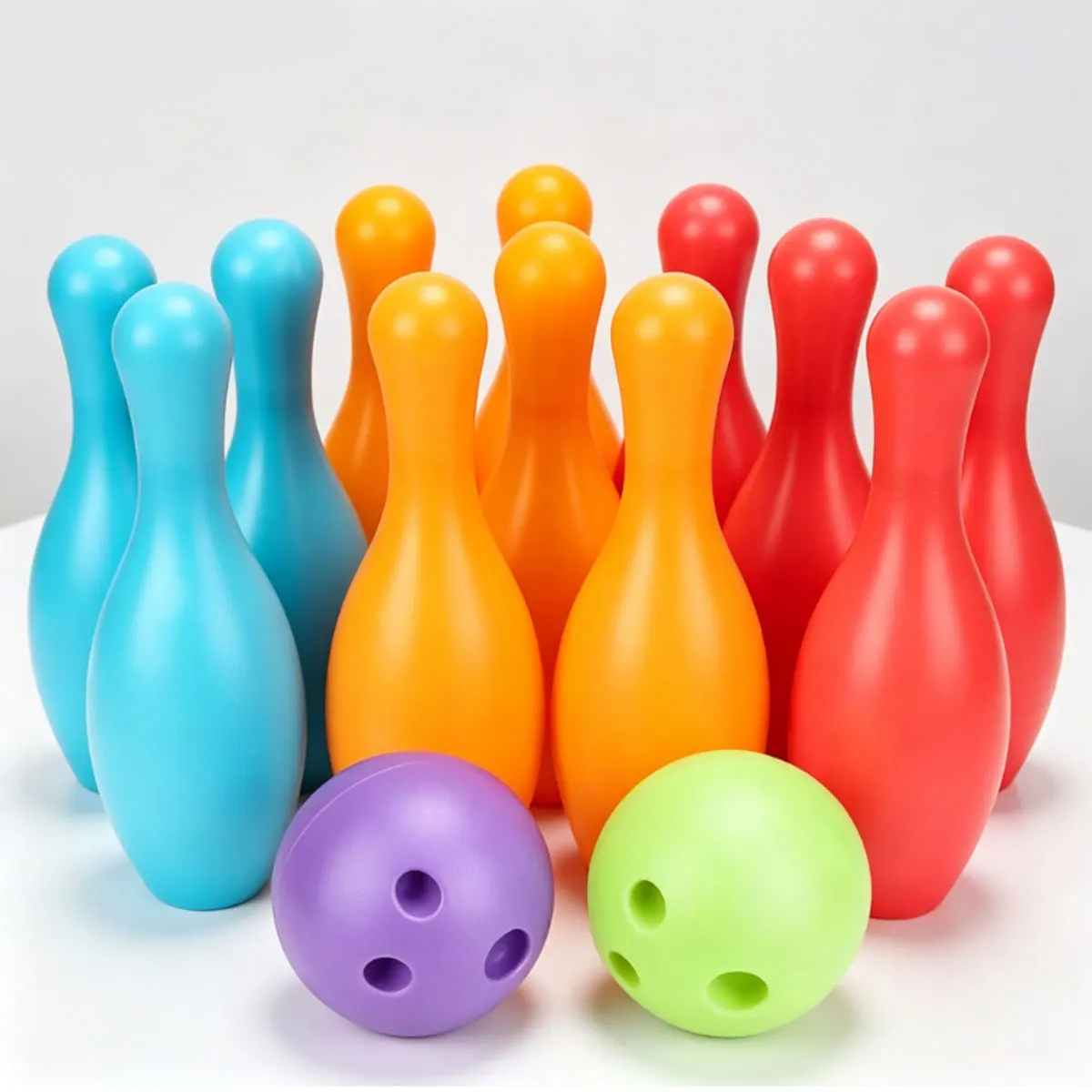12Pcs/Set Complete Bowling Set with 10 Pins & 2 Balls – Indoor Outdoor Sports Game, Ideal Halloween Christmas Gift ZSY
