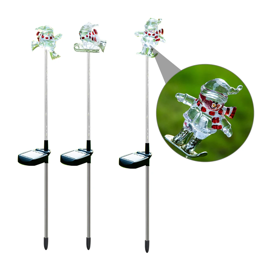 

Christmas Lights Garden Lamp Outdoor Solar Power Snowman Color-changing Ground Inserted Decorative Powered