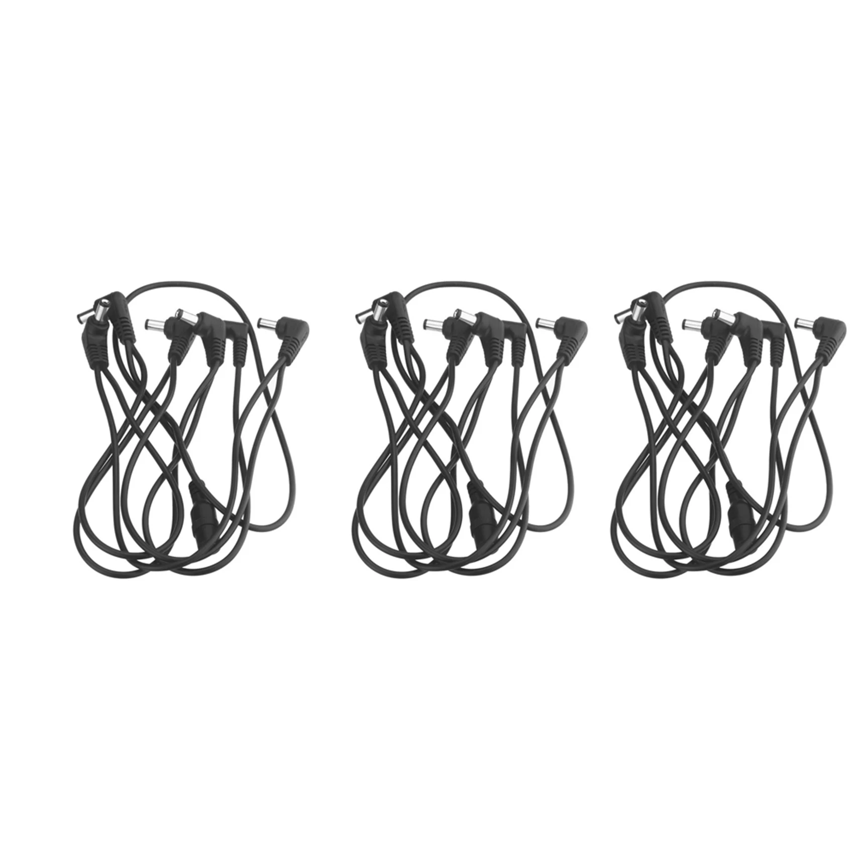 RTENTE-3X Vitoos 6 Ways Electrode Daisy Chain Harness Cable Copper Wire For Guitar Effects Power Supply Adapter Splitter Black