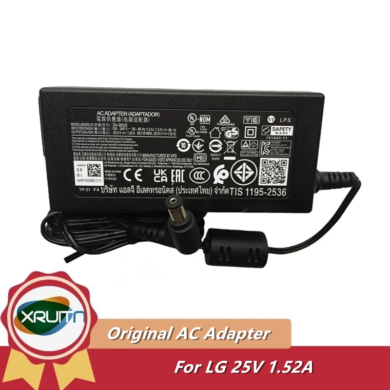 

Оригинальный адаптер переменного тока DA-38A25 25 В 1,52 А 38 Вт Зарядное устройство для LG SH7PE-H GLOBAL SH5B SJ7 SH4 SH6 SK5Y SH7 SH7B SH78 SH5 SoundBar