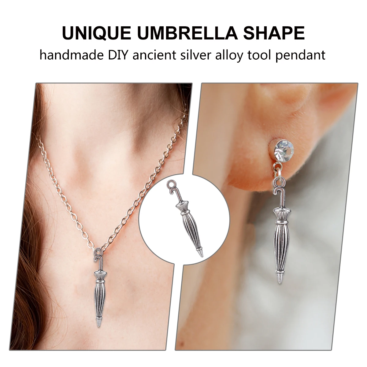

50 Pcs Retro Umbrella Pendant Charms Jewelry Making Pendants Vintage Alloy Necklace Steampunk Accessories