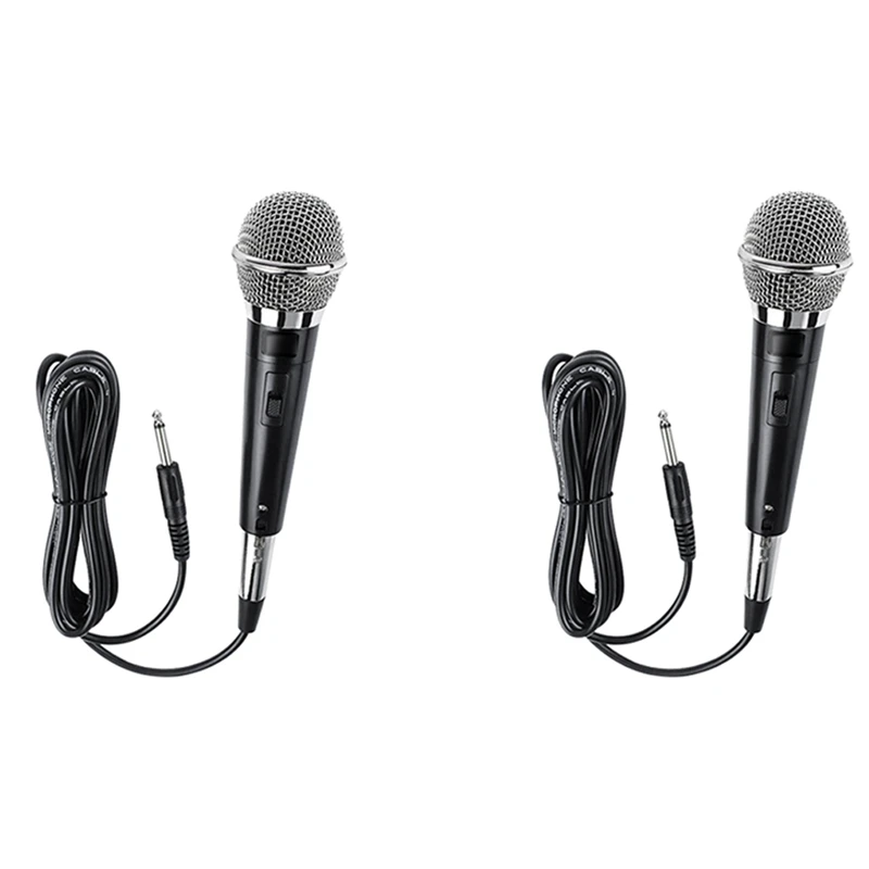 

Hot Sale2x Karaoke Microphone MIC Handheld Dynamic Wired Dynamic Microphone Clear Voice For Karaoke Vocal Music Performanc
