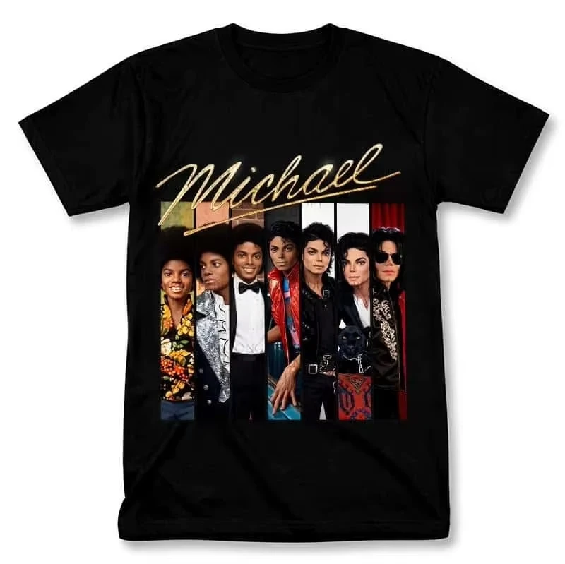 2026 new Michael Jackson Retro Pattern T-Shirt for Movie Lovers - Summer Men's and Women's Universal Street Style Y2K