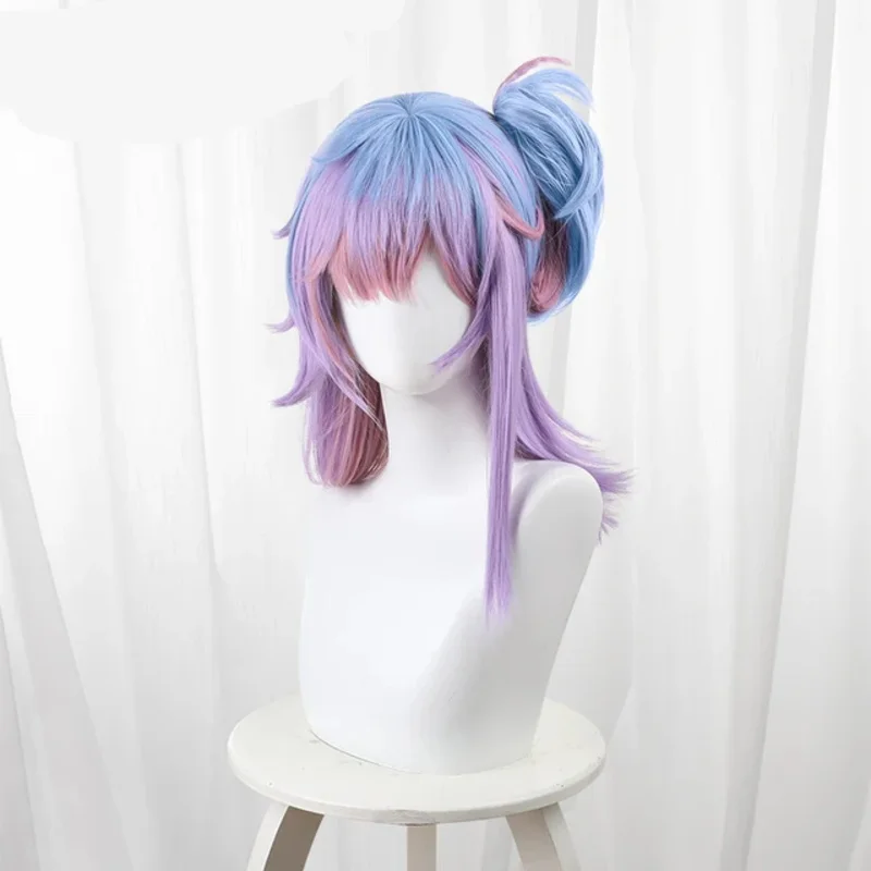 Buffy parrucca Cosplay 45cm lungo gioco identità V profumatore Vera Nair viola rosa blu capelli in fibra resistente al calore parrucca Cap donna