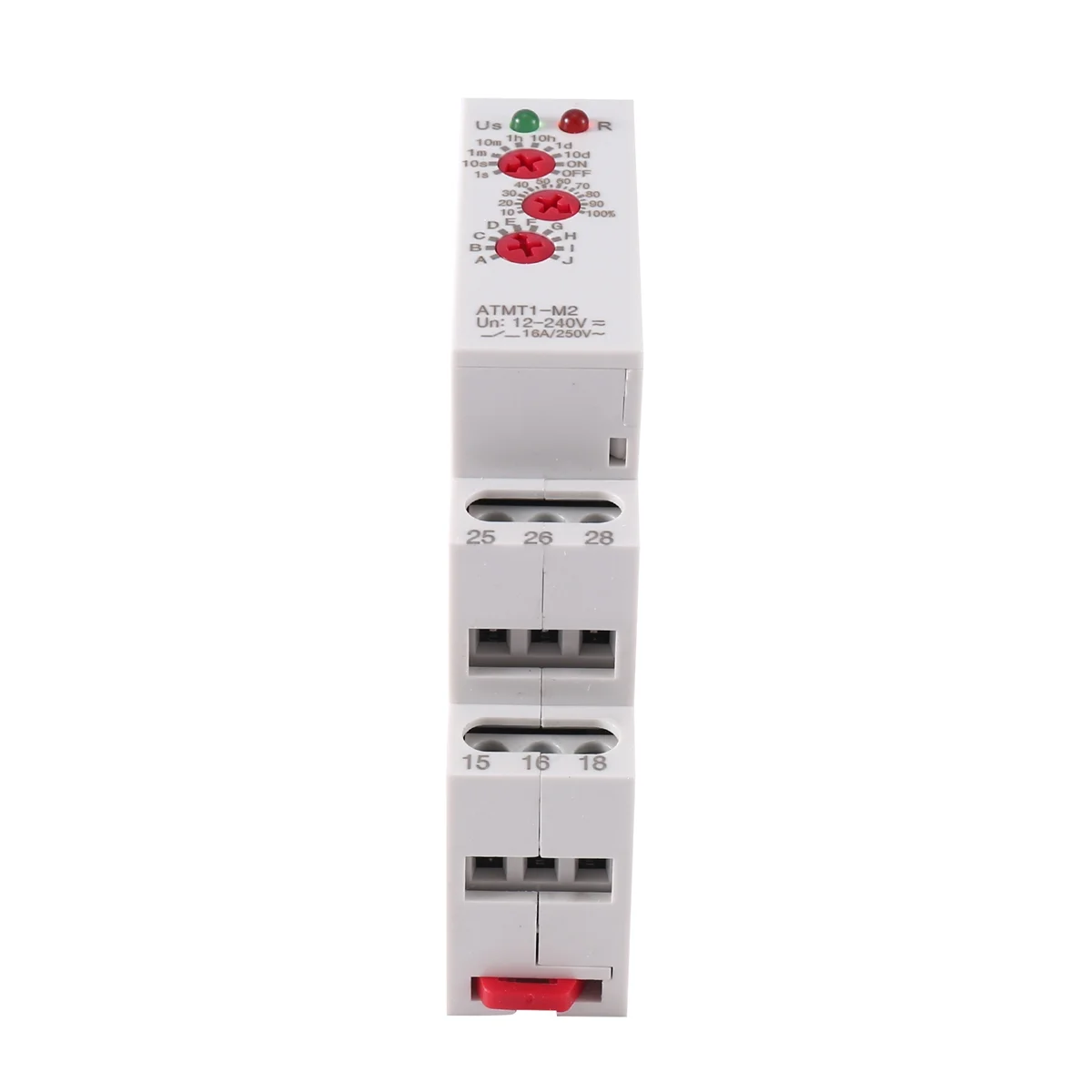 12-240VAC/DC Din Rail Type Time Delay Relay 16A/250VAC Multifunction Timer Relay with 10 Function Choices, ATMT1-M2