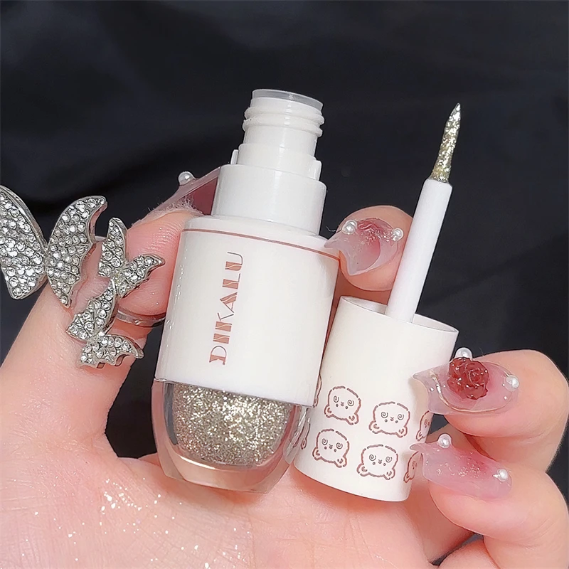 Glanzende Glitter Vloeibare Oogschaduw Kleine Beer Make-Up Schaduwen Voor Ogen Koreaanse Schoonheid Langdurige Make-Up Voor Vrouwen Cosmetica