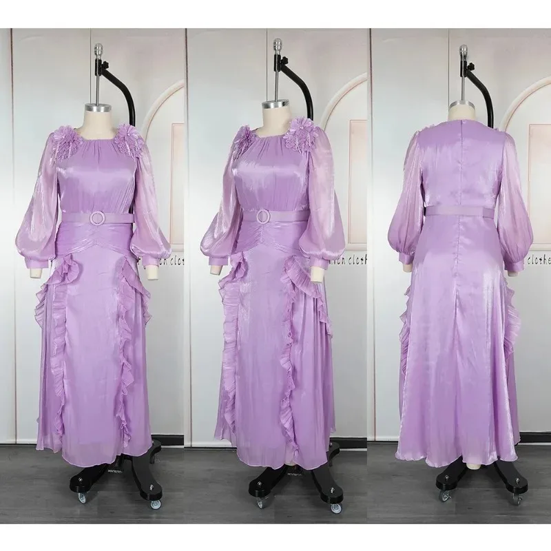 

African Clothes For Women Long Sleeves Birthday Abaya Dresses Party Wedding Dress Femme Chiffon Robe 2026 New