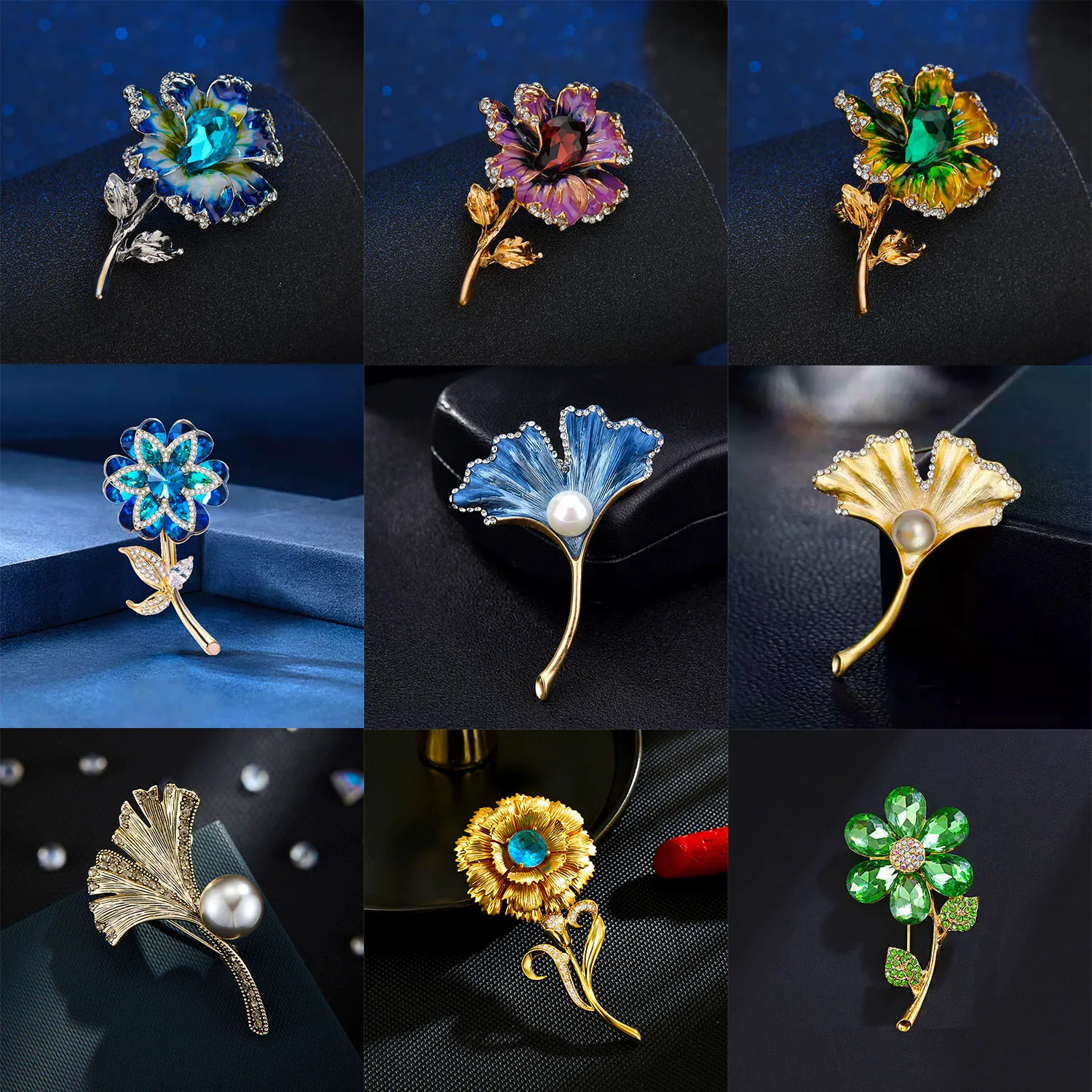 Flower brooch, light luxury, light luxury brooch, niche chest flower accessories, clothing accessories, wholesale women