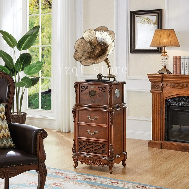 European phonograph retro old-fashioned speakers stereo European-style American living room home antique Bluetooth record player