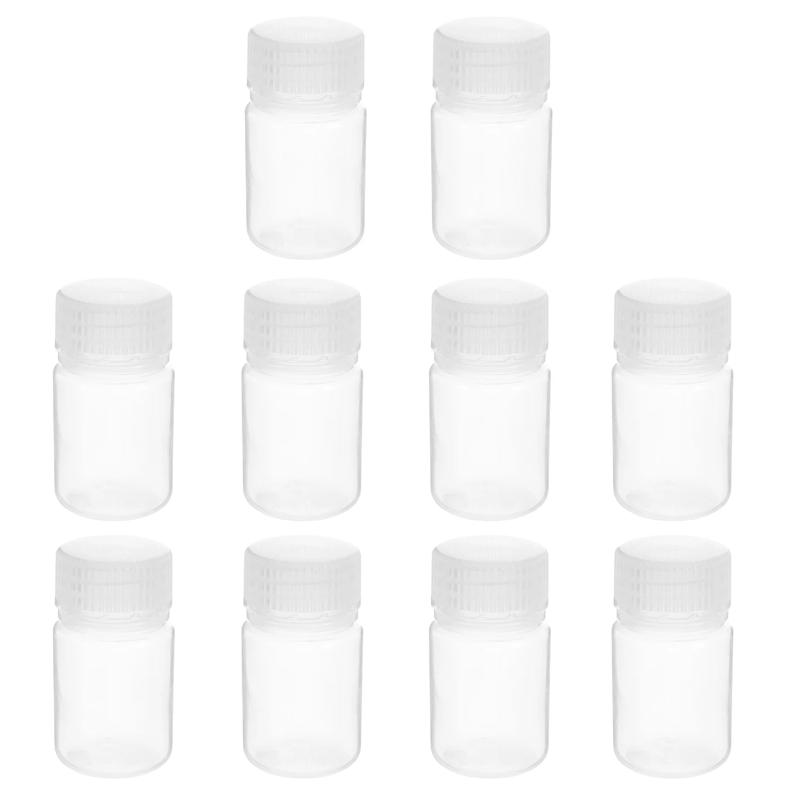 

10 Pcs High Temperature Resistance Reagent Bottle Chemical Storage Bottles Mini with Lids Empty for Liquid Plastic Laboratory