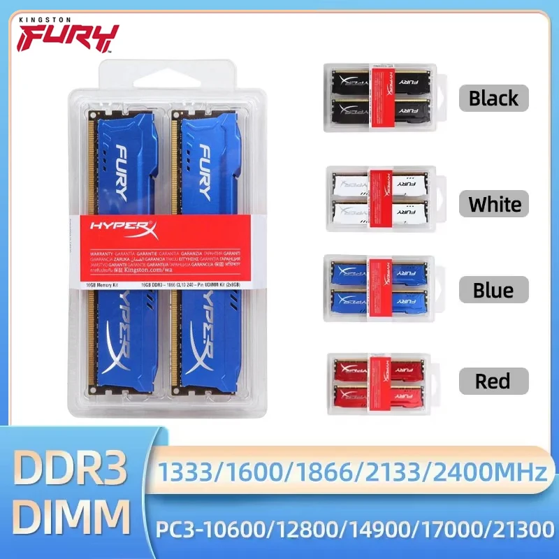 

Kingston Memoria Ram DDR3 8GB 16GB (2x8GB) Kit 1600MHz 1333MHz 1866MHz 2133MHz 2400MHz Desktop RAM 1.5V DIMM PC3-12800 14900