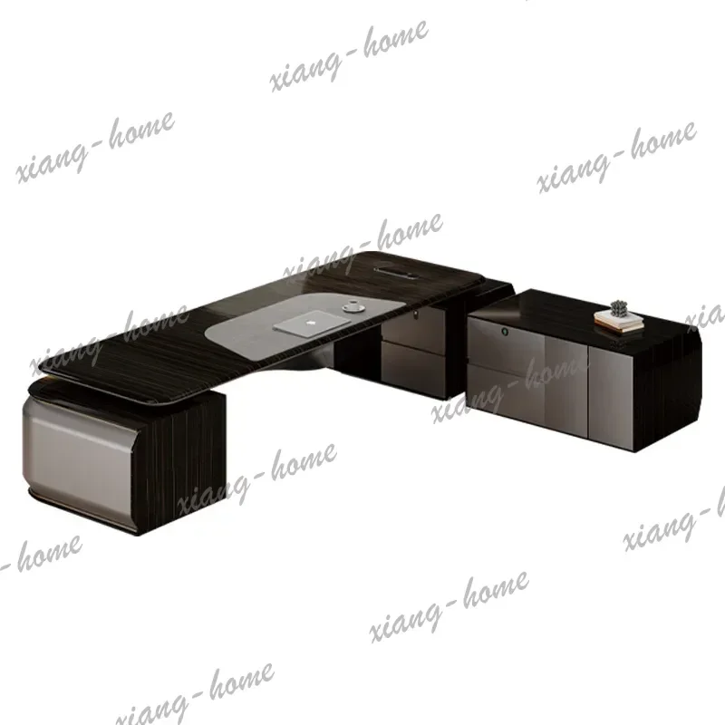 Factory Direct Lunch Modern Drawers Office Desk Aesthetic Big Luxury Executive Office Desk Laptop Black Craft Escritorio Oficina