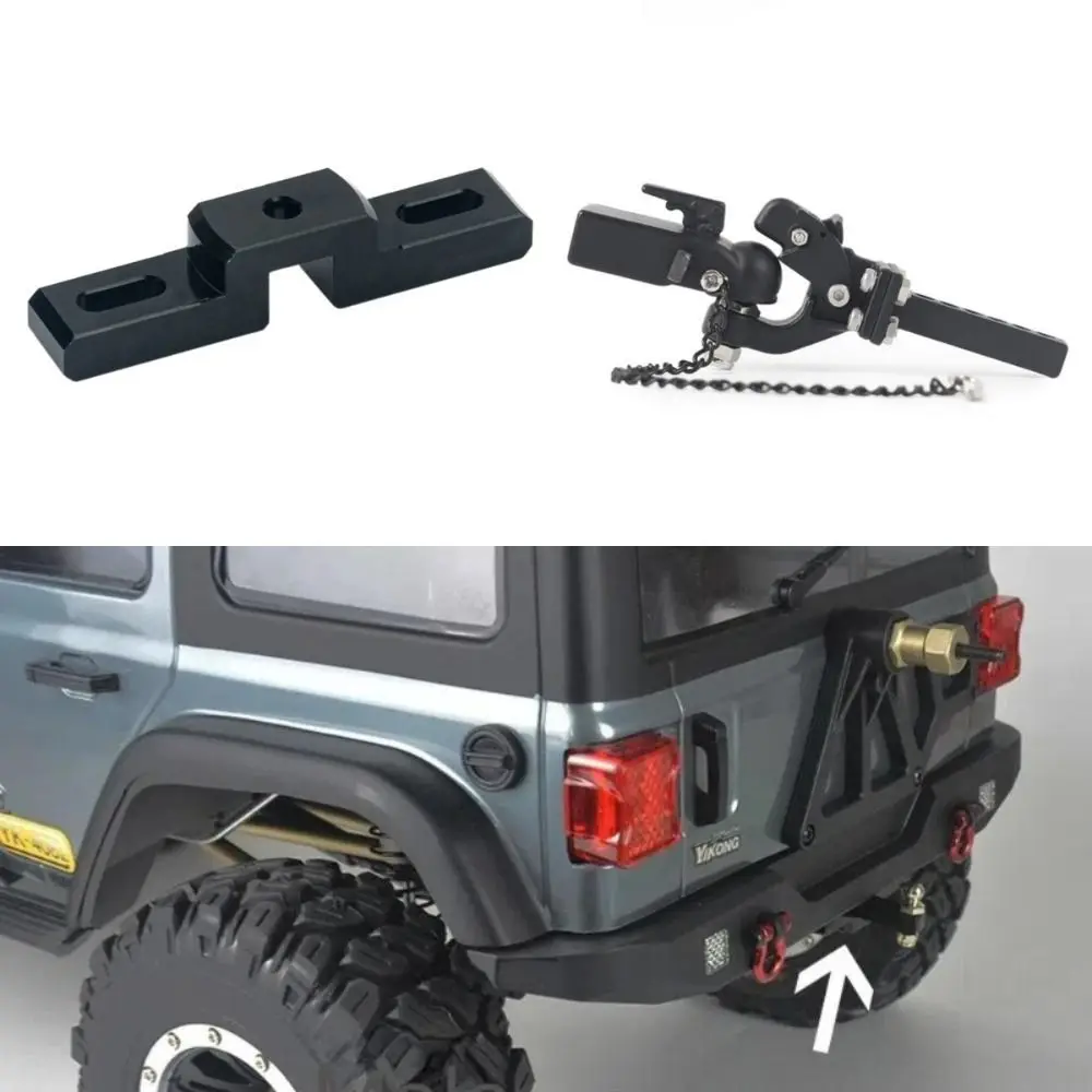 New 1/10 Trailer Hook Black Simulated Rear Bumper Connection Metal RC Car Parts for SCX10 II TRX4 D90 TF2 CFX RGT EX86190