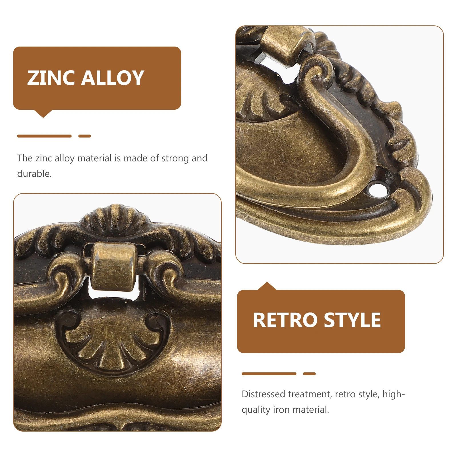 

5 set 5 Sets 78x43MM Zinc Alloy Painting Box Wooden Handles Drawer Knobs Cupboard Furniture Gifts Vintage Hardware Wood Case