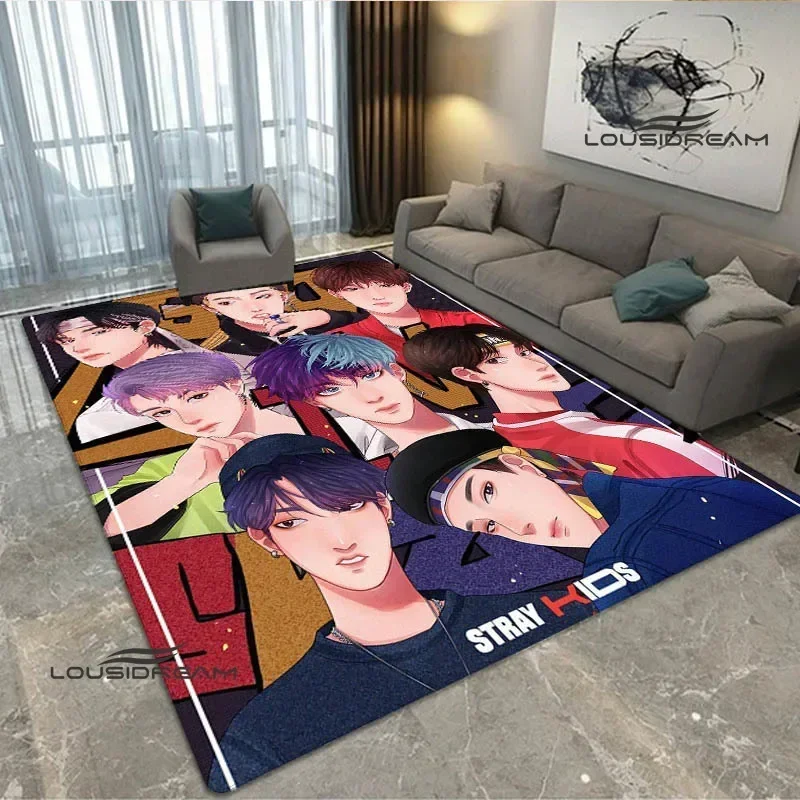 KPOP S-Stray-K-Kids pattern carpet Non-slip carpet outdoor carpets area rug Home bedroom decor rug for bedroom birthday gift