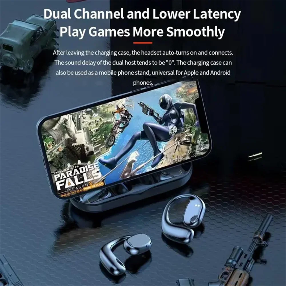 Bezprzewodowe sลuchawki z przewodem kostnym IPX7 kompatybilne z Bluetooth wodoodporne sportowe gลowice do gier dla IPhone 15 Xiaomi