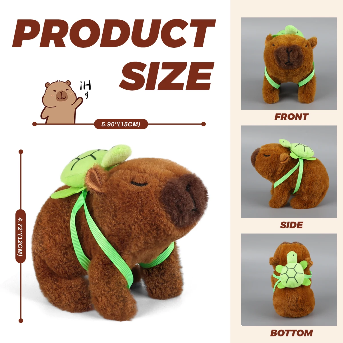 1 PC การจําลองอิเล็กทรอนิกส์ Plush Capybara กลับเต่าเดินเสียงค่าเฉลี่ยปากตุ๊กตาสัตว์เลี้ยงของเล่นสําหรับของขวัญวันเกิด