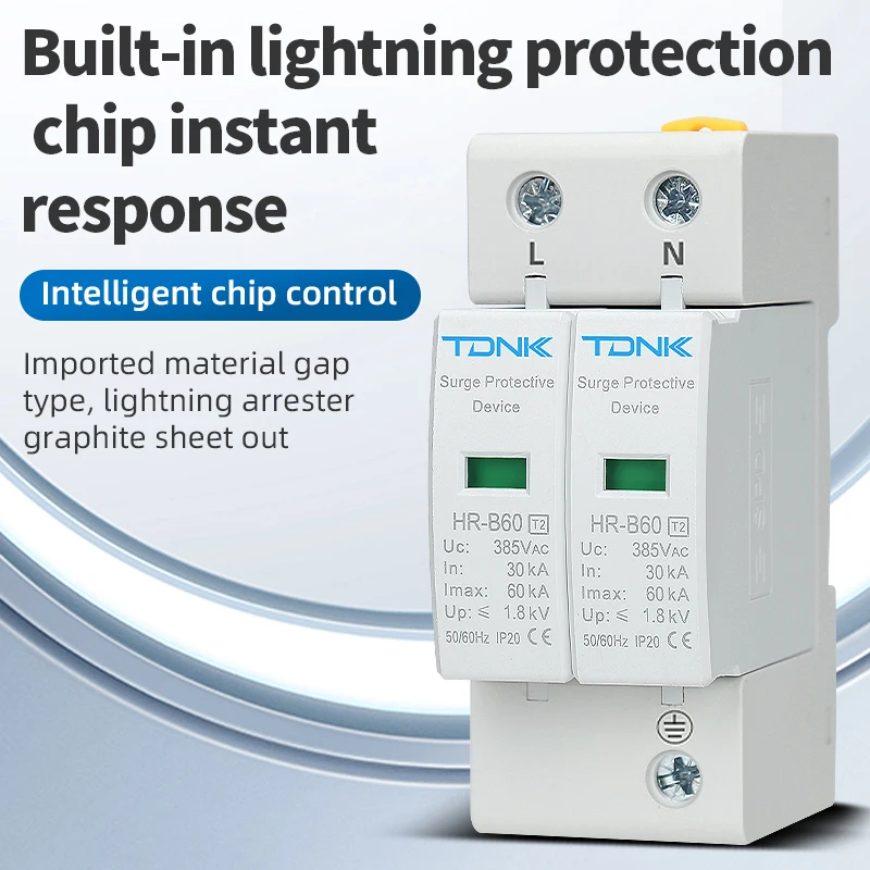 2P AC SPD 20KA-40KA 30KA-60KA 275V 385V House Surge Protector protection Protective Low-voltage Arrester Device