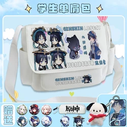 Anime Genshin Impact Xiao Alhaitham borsa con Badge Kids School Book studenti Outdoor spalla zaino Laptop Mochila