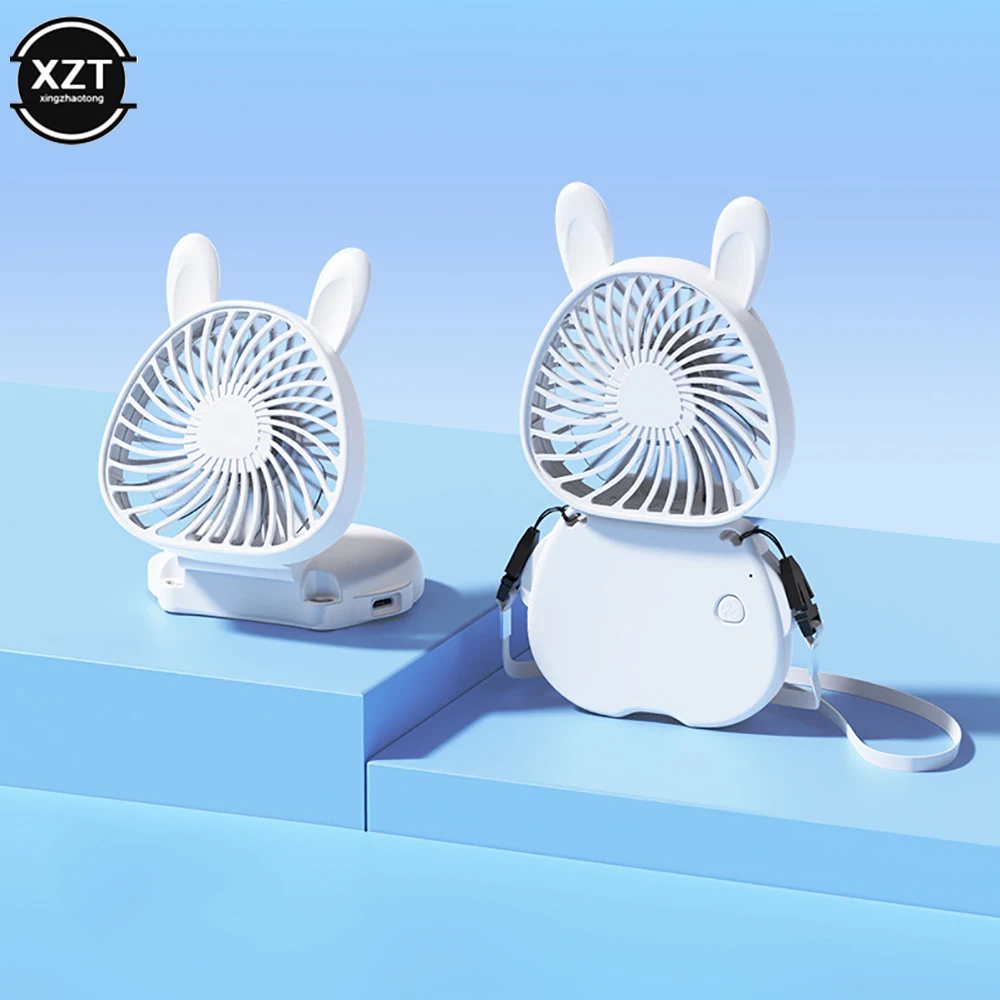 New USB Rechargeble Hanging Neck Fan Folding Mini Portable Small Fans Handheld Desktop Camping Pocket Silent Fan