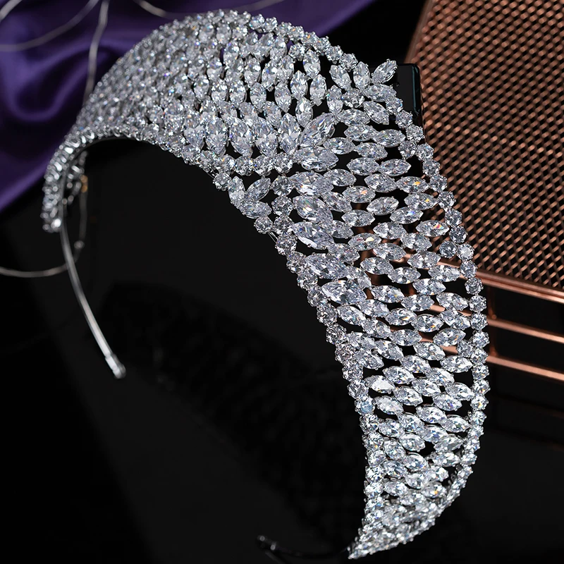 Tiaras and Crown HADIYANA Vintage And Delicate Wedding Hair Accessories BC4649 Hair Jewelry Zirconia Corona Princesa