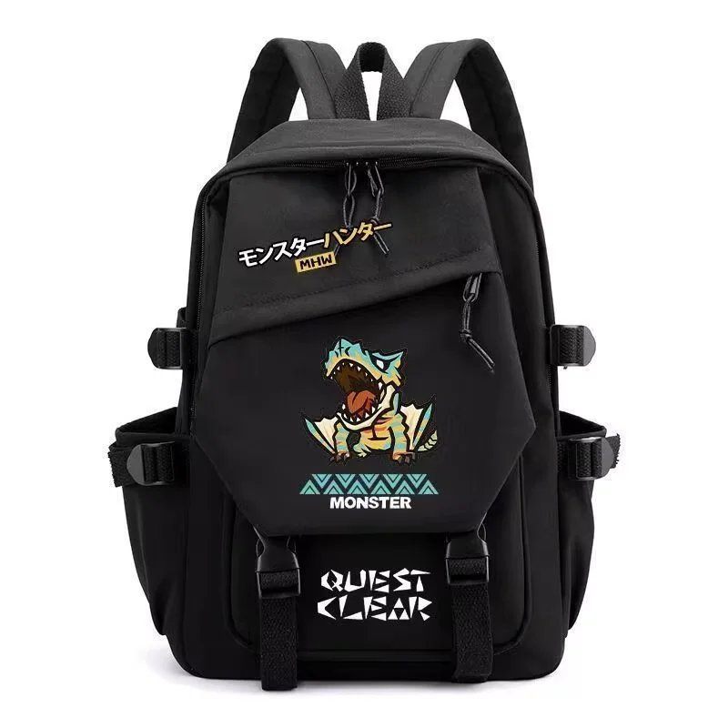 Q Version Monster Hunter Men Women Backpack Long Sword Felyne Diablos Rathalos Cartoon Student Schoolbag Japanese Anime Daypack