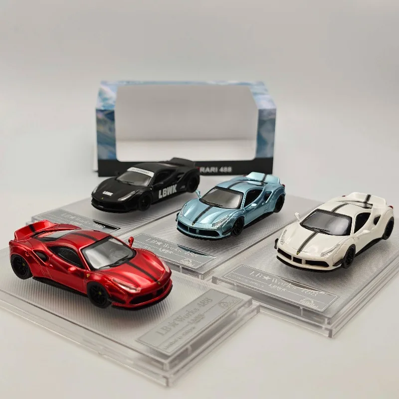 In Stock 1:64 488 Widebody Modified Alloy Car Model Die-Cast Static Car Model Creative Decoration Item Holiday Gift
