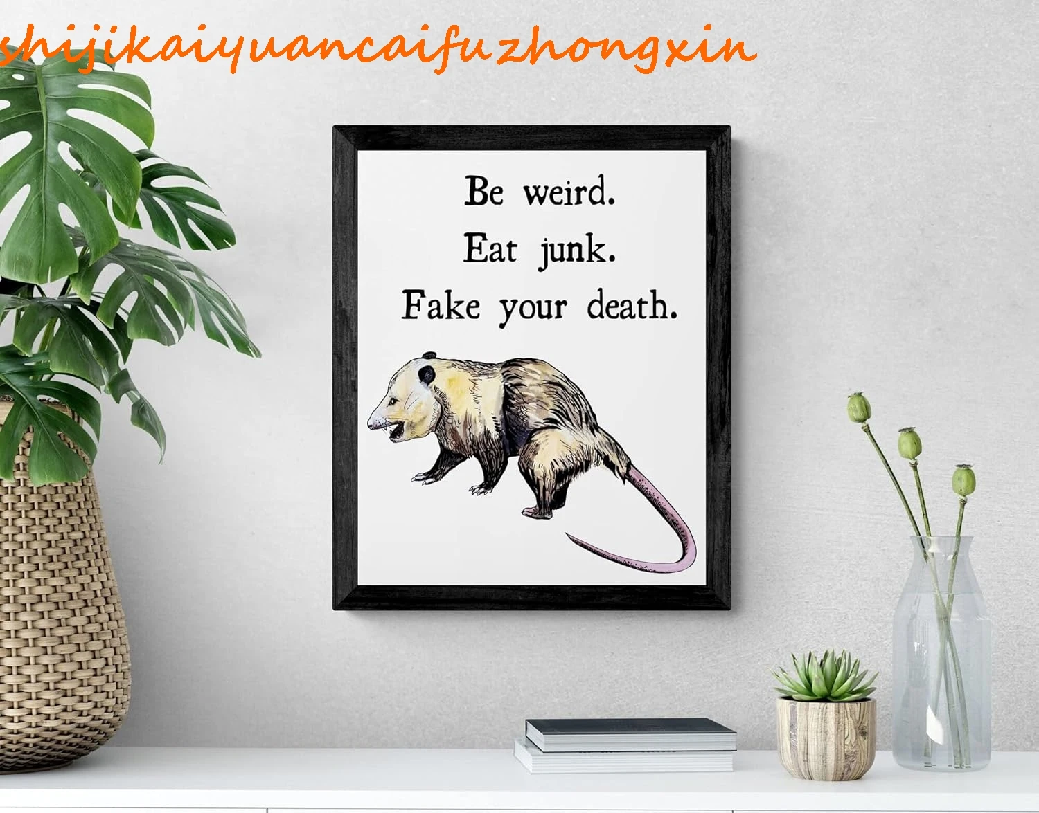 Retro Metal Tin Sign 8 X 12 Inches Printable Included Be Weird Possum Opossum Funny Animal Wildlife Wall Decor Instant Rustic Ho