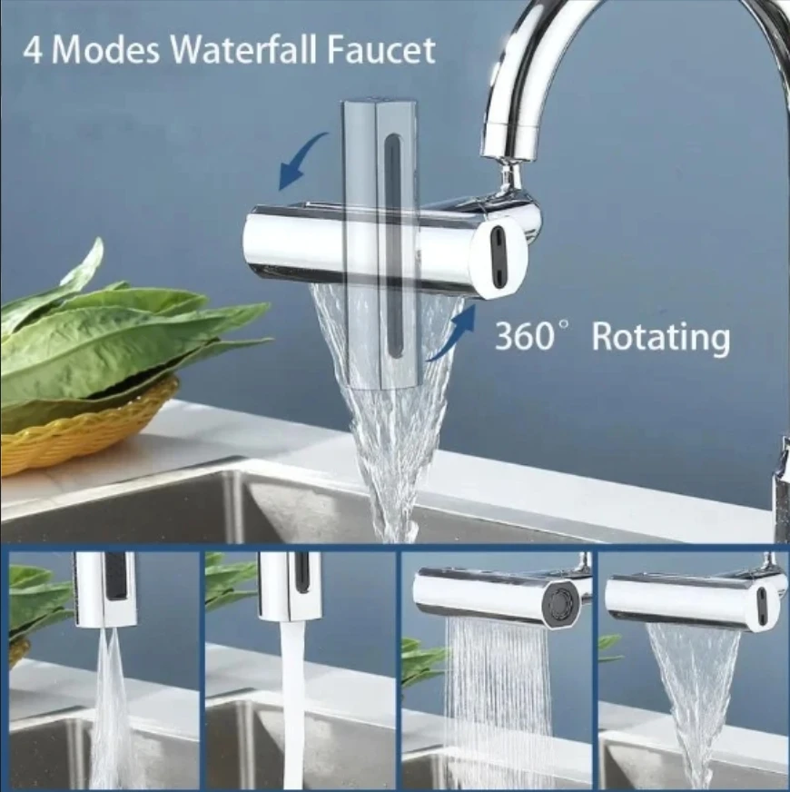 Kitchen Sink Faucet Tap, Vegetable Washing, Dishwashing Spout, 360° 4 Modes kitchen sink faucet tap