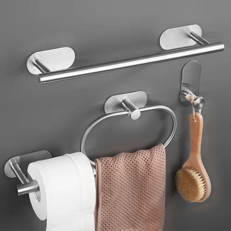 Bathroom Accessories Toilet Paper Holder Bathroom  Towel Holder Wall Coat Rack Hanger Wall Hook  Hooks Towel Ring