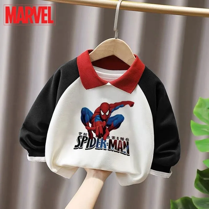 Marvel Cartoon Anime Spiderman Sweat à capuche pour hommes, mode automne et hiver élégant polyvalent décontracté ample chaud haut à manches longues