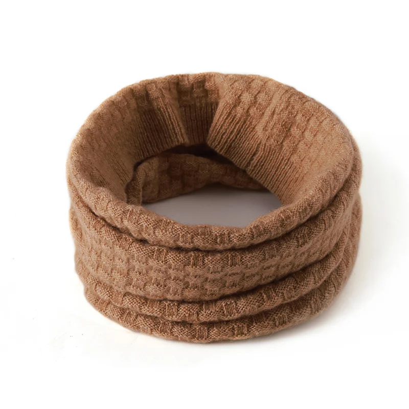 

New 100% pure cashmere scarf for men/women, winter warm knitted yarn neck cover with ring head
