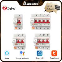 Tuya Zigbee 3.0 Smart Circuit Breaker 380/220V ZJSB9 1P-4P Remote Voice Control IoT Switch via Alexa Echo Google Assistant iFTTT