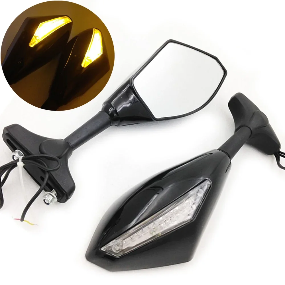 

Motorcycle LED Turn Signal Rearview Side Mirrors For Honda Kawasaki Suzuki Yamaha Aprilia BMW Buell Ducati Triumph