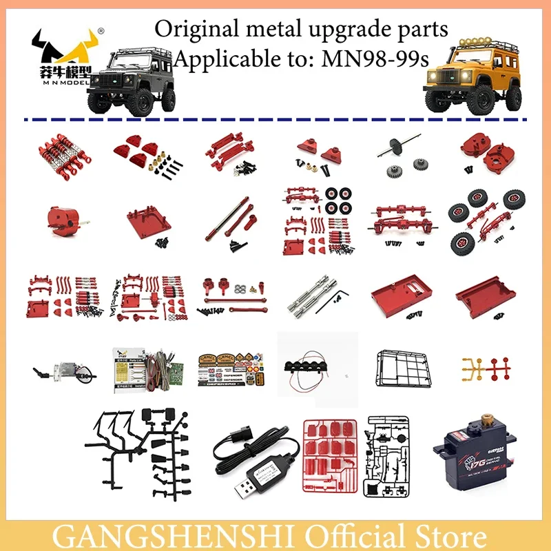 MN99s Mn98 Metal Modification Upgrade Parts Upgrade Accessories Frame Wave Box Shock Absorber Axle Tie Rod