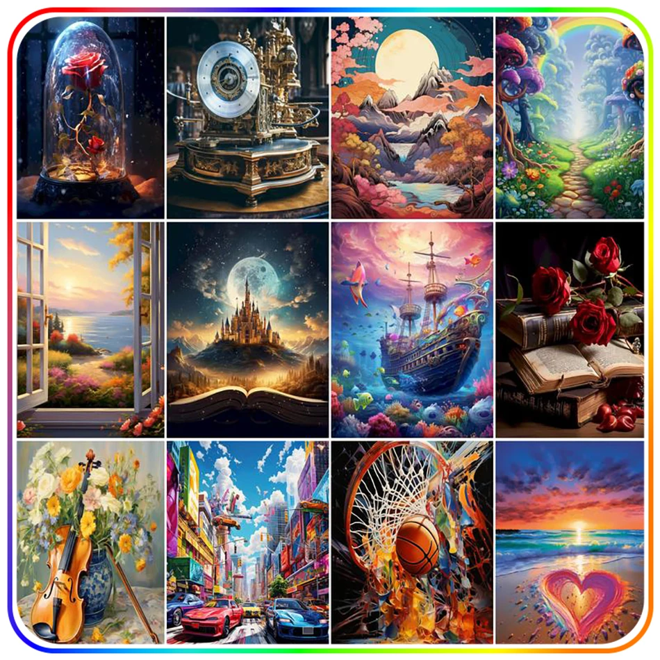 

SDOYUNO Diamond Painting Abstract object scenery Rhinestones Crystal Diamond Pictures To Make Dimond Art Paintings Drill Stitch