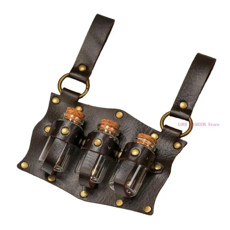 Halloween thời trung cổ Potion Chai Belt Belt Belt Vành đai thắt lưng cho các nhà giả kim và sát thủ cosplay Y166
