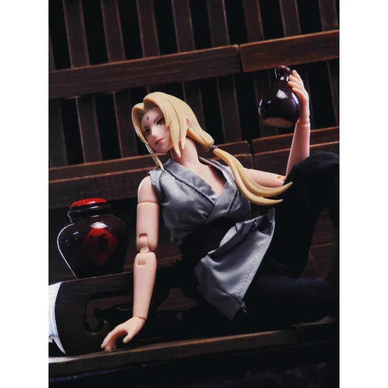 1/12 Schaal Vrouwelijke Pop Vijf Generaties Tsunade Doek Grijze Top Broek Groene Jas Model Fit 6 "Action Figure body Speelgoed