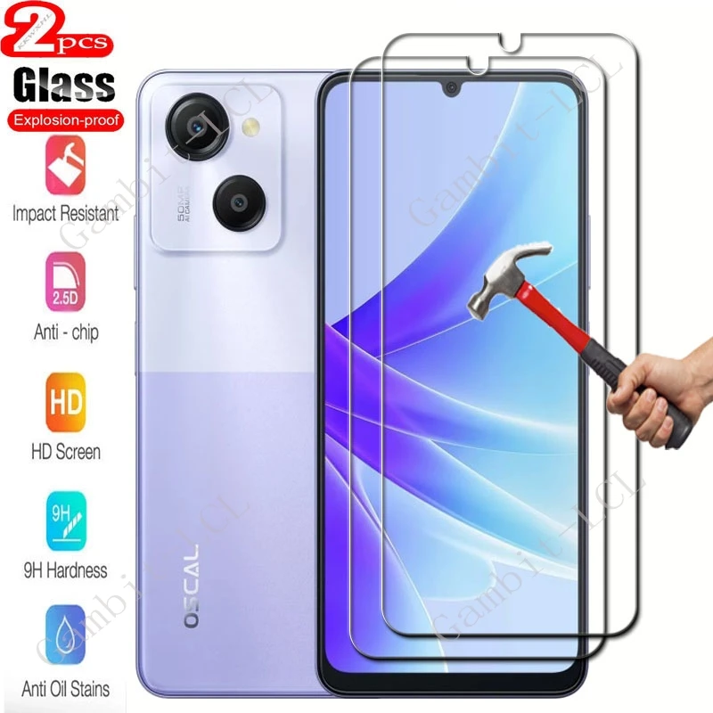 2PCS For Blackview BL9000 Pro BV8100 Color 8 N6000SE Oscal Modern 8 A52 A53 A96 BL8000 Screen Protection Tempered Glass Film