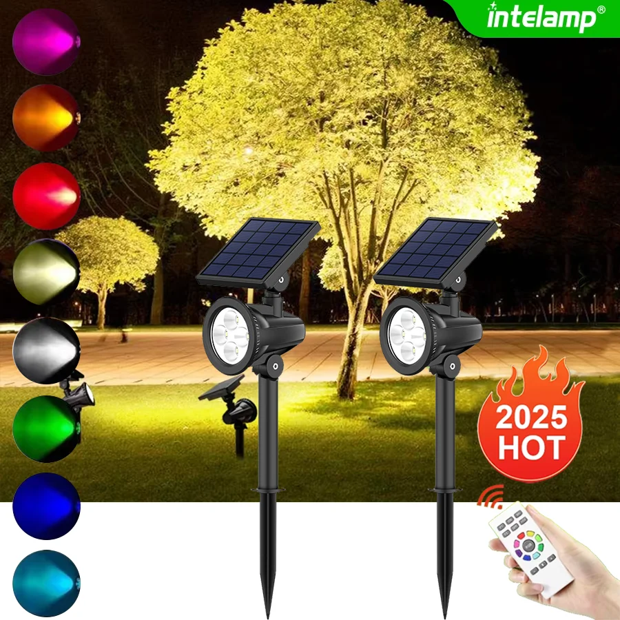 2025 Outdoor Solar Waterproof LED Landscape Lighting High-Brightness Lawn Spotlight For Gardens Courtyards Trees Paths Terrace