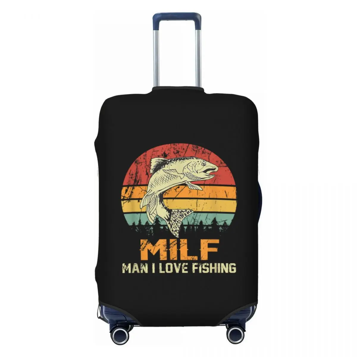 

Custom Milf Man I Love Fishing Luggage Cover Fashion Fisherman Fish Gift Suitcase Protector Covers Suit For 18-32 inch