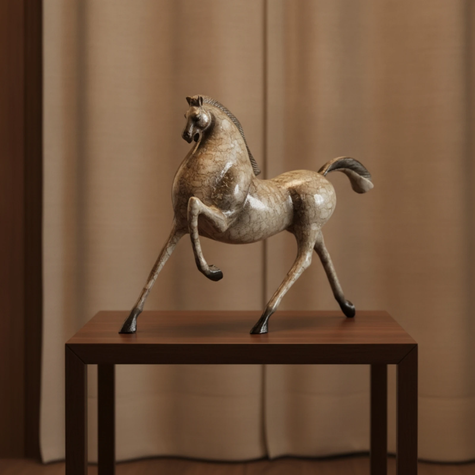 Horse Figurine Prancing Horse Statue Ornament Sculpted Decor Elegant for Homeowners, Tabletop, Living Room