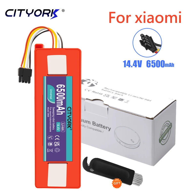 

Vacuum cleaner Replacement Battery 6500mAh for Xiaomi Robot Roborock 1S C10 E35 S50 51 S6 7 Accessory Spare Parts Li-ion Battery