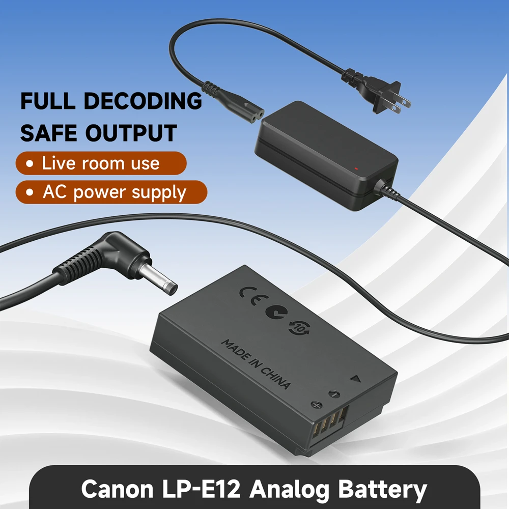 LP-E12 LP E12 LPE12 Dummy Battery DR-E12 DC Coupler USB Type-C/AC Power Adapter for Canon EOS M M2 M50 M10 M100 EOS 100D Camera