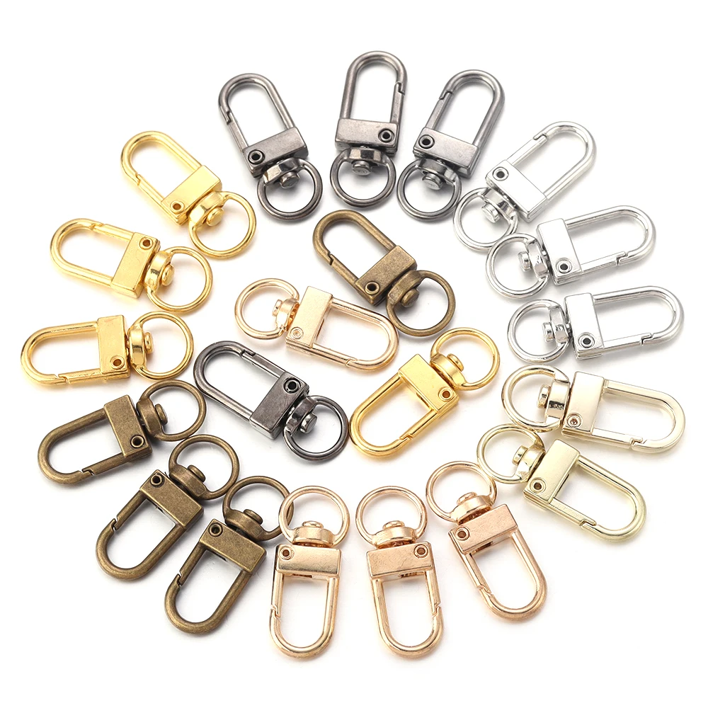 

5pcs/bag Creative Alloy Spring Keychain Swivel Lobster Clasps Hooks Split Key Ring Connector For Jewelry Making Keychain Supplie