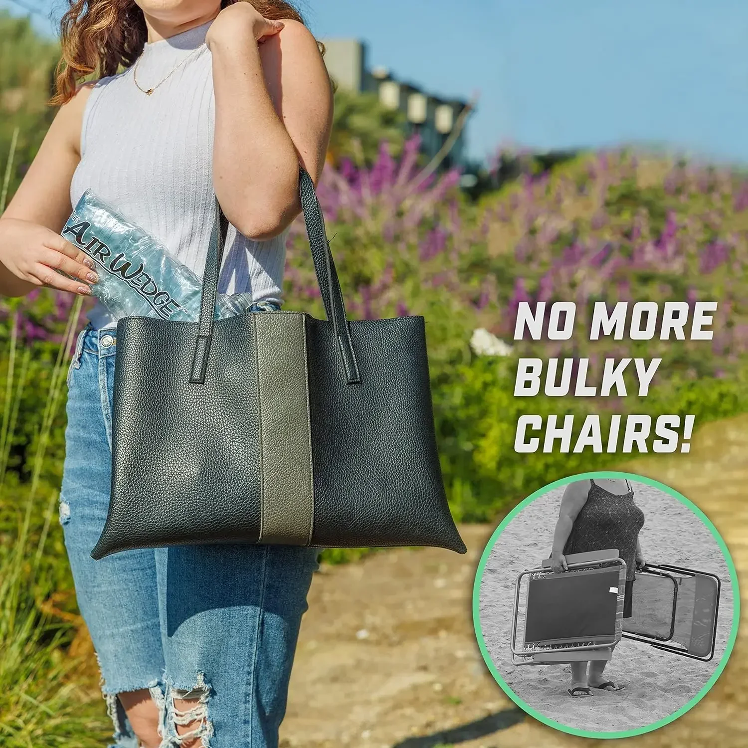 Transparent AirWedge Inflatable Beach Chair - Relax with The Comfort of Air (2-Pack)